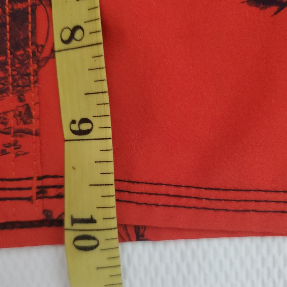 Quiksilver Red Nautical Print Board Shorts 36 Waist